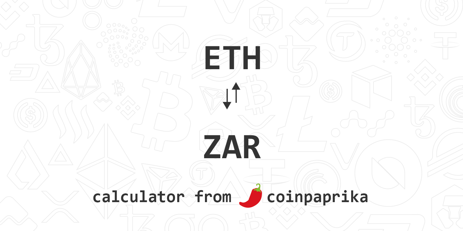 ETH to ZAR (Ethereum to South African Rand) - BitcoinsPrice