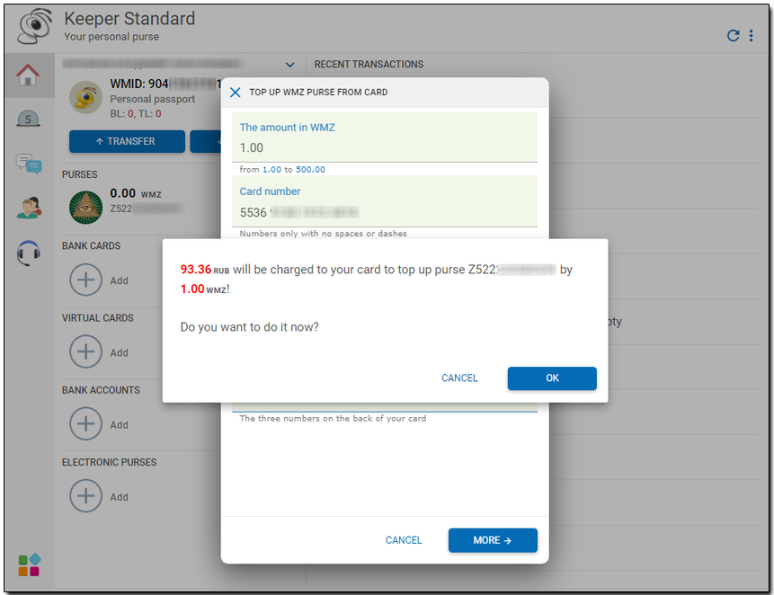 Sell WebMoney WMZ to the Visa/MasterCard USD credit card  where is the best exchange rate?