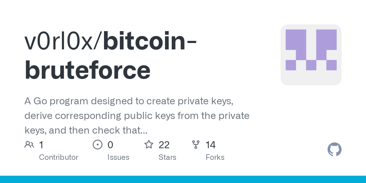 GitHub - ViktYusk/BitcoinBruteForcer: Brute-force the private key of a Bitcoin address