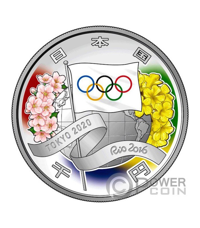 TOKYO OLYMPIC GAMES 1 Oz Silver Coin Yen Japan 