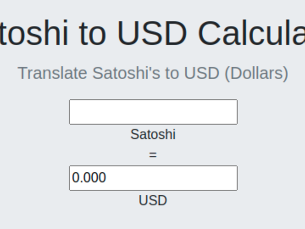 Satoshi Nakamoto price today, SATOSHI to USD live price, marketcap and chart | CoinMarketCap