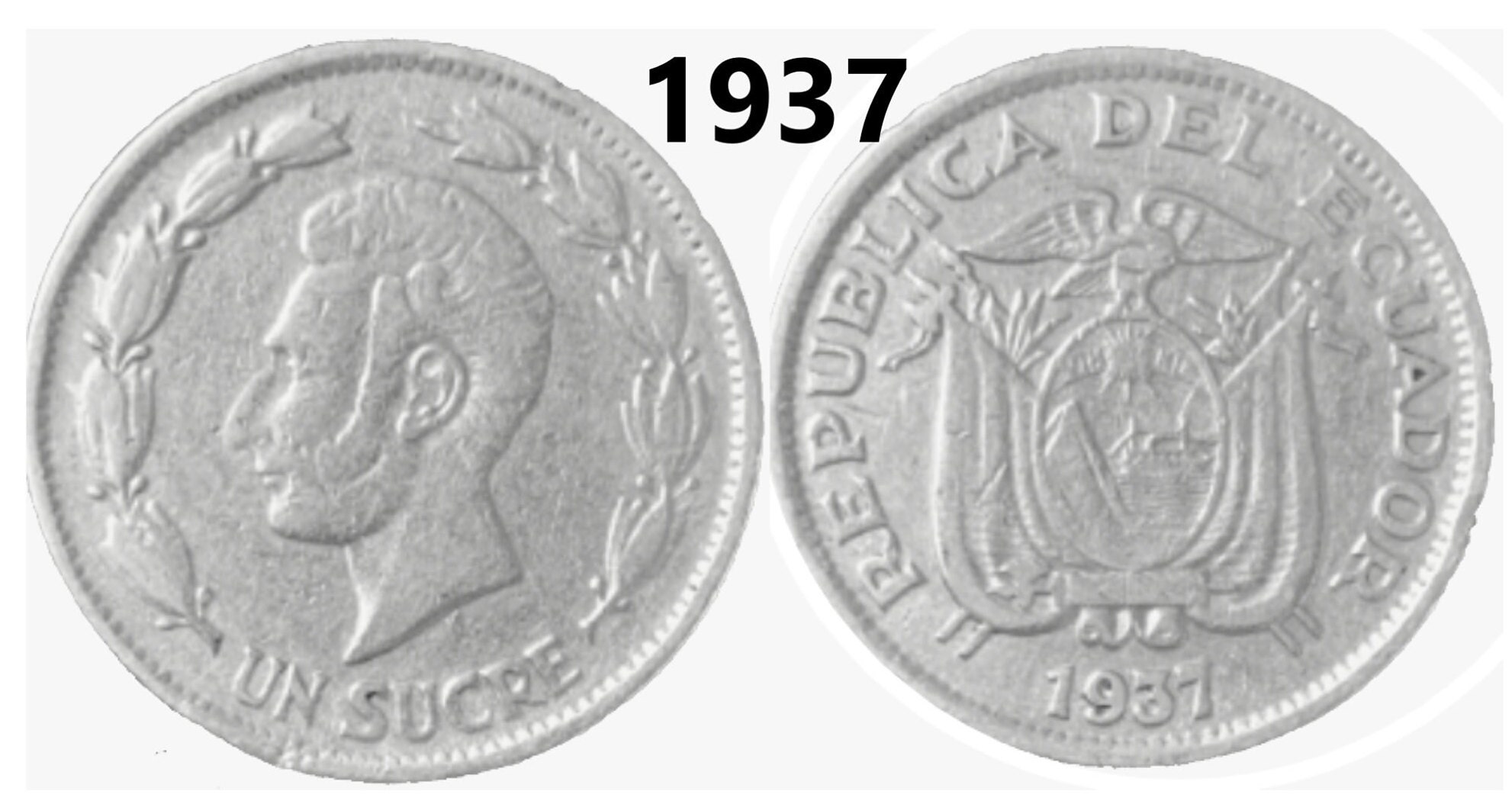 Coin: 1 Sucre (Ecuador(~ - 1st Sucre Series) WCC:km78a