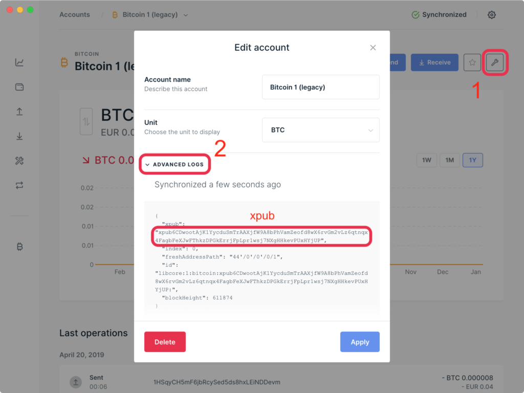 Tracking a Bitcoin xPub Address or Ledger xPub key using Vezgo