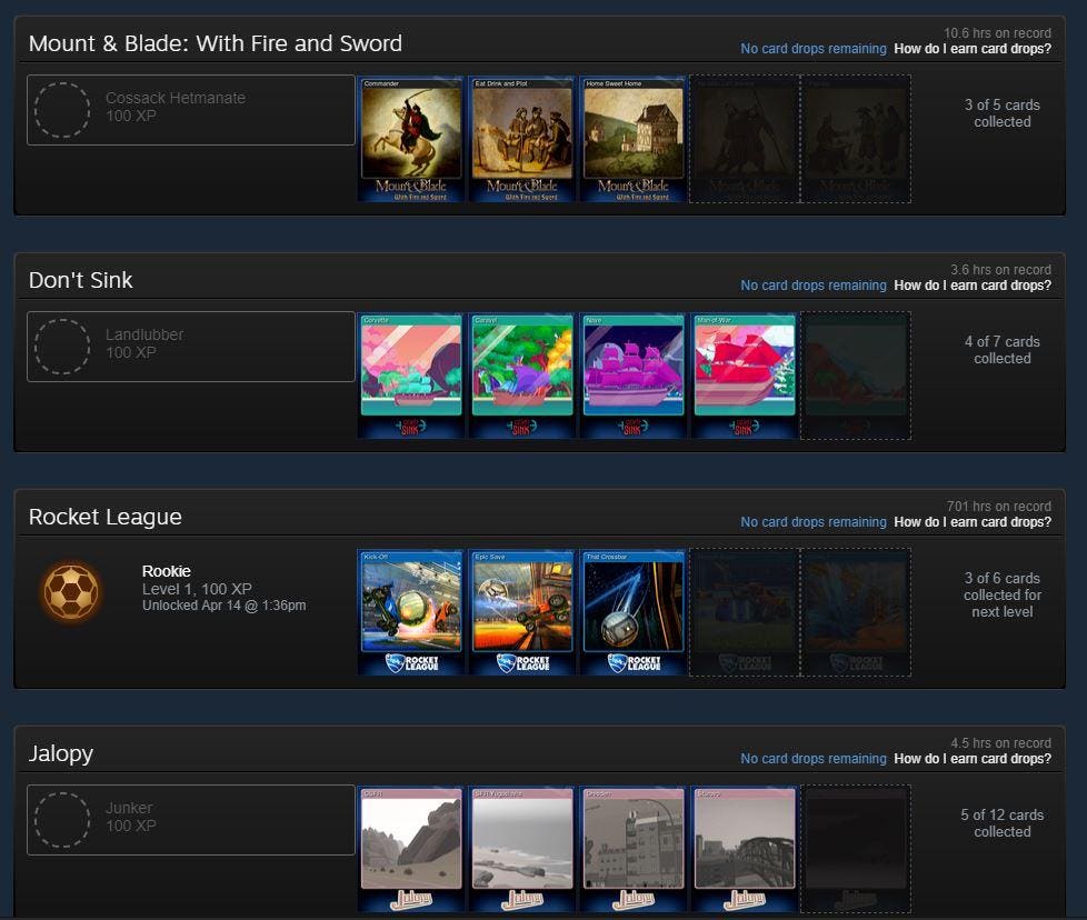 Badge Pricelist :: Steam Card Exchange