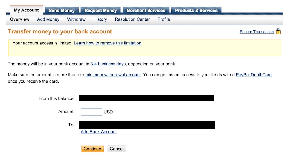 How do I remove a limitation from my account? | PayPal CA