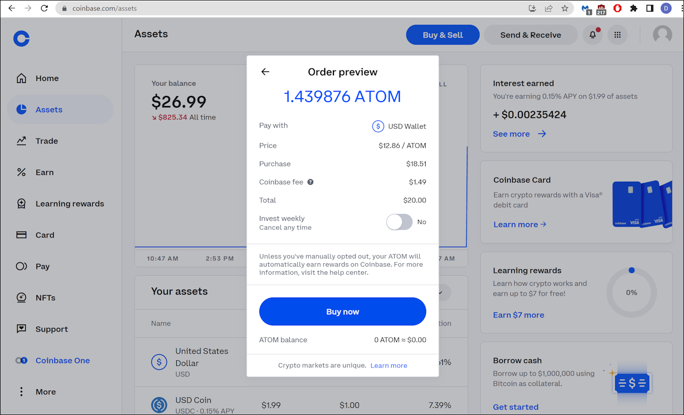 Cosmos Atom transfer From Coinbase to Trust Wallet - English - Trust Wallet