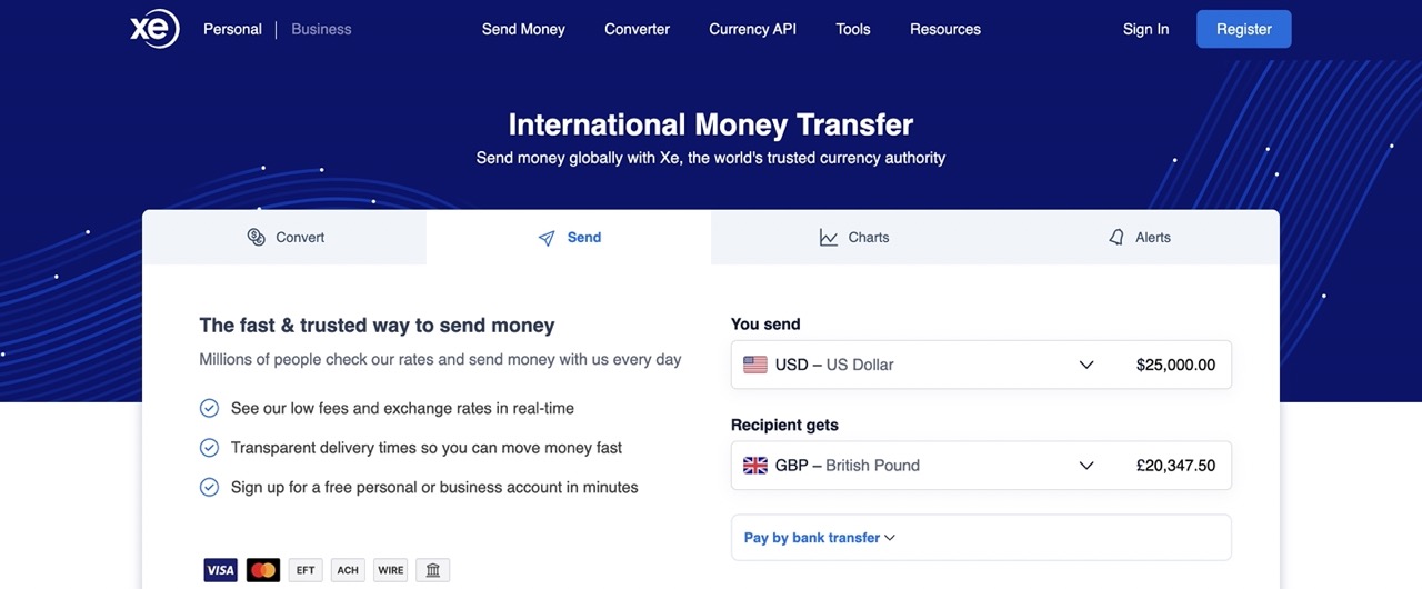 International Business Payments, Send Money to Business Accounts - Xe