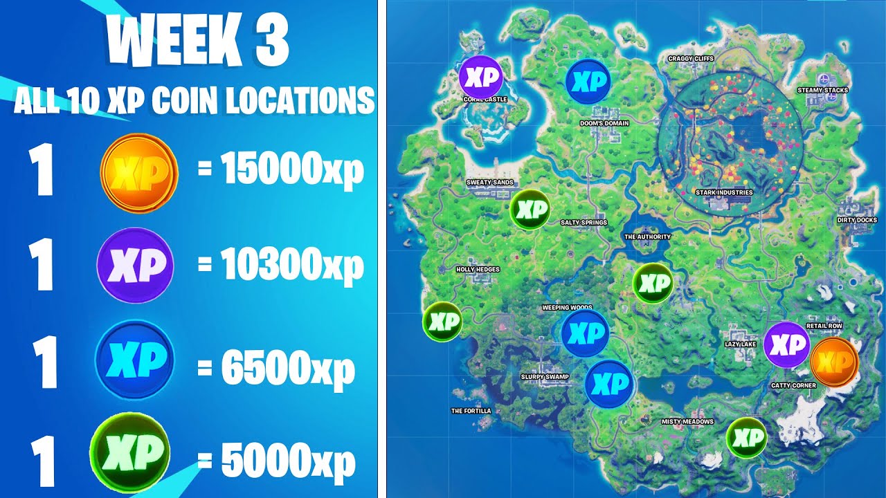 All Fortnite Season 4 Week 3 XP Coin Locations