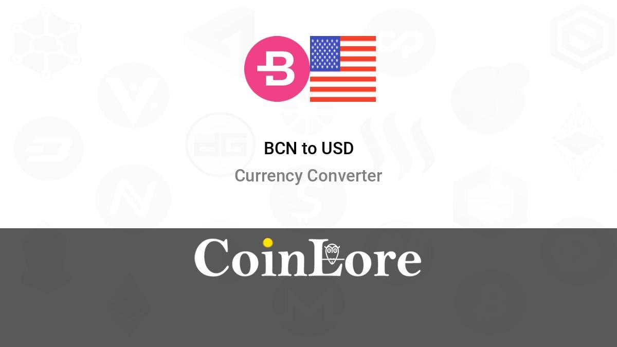 Convert 25 BCN to USD - Bytecoin to US Dollar Converter | CoinCodex