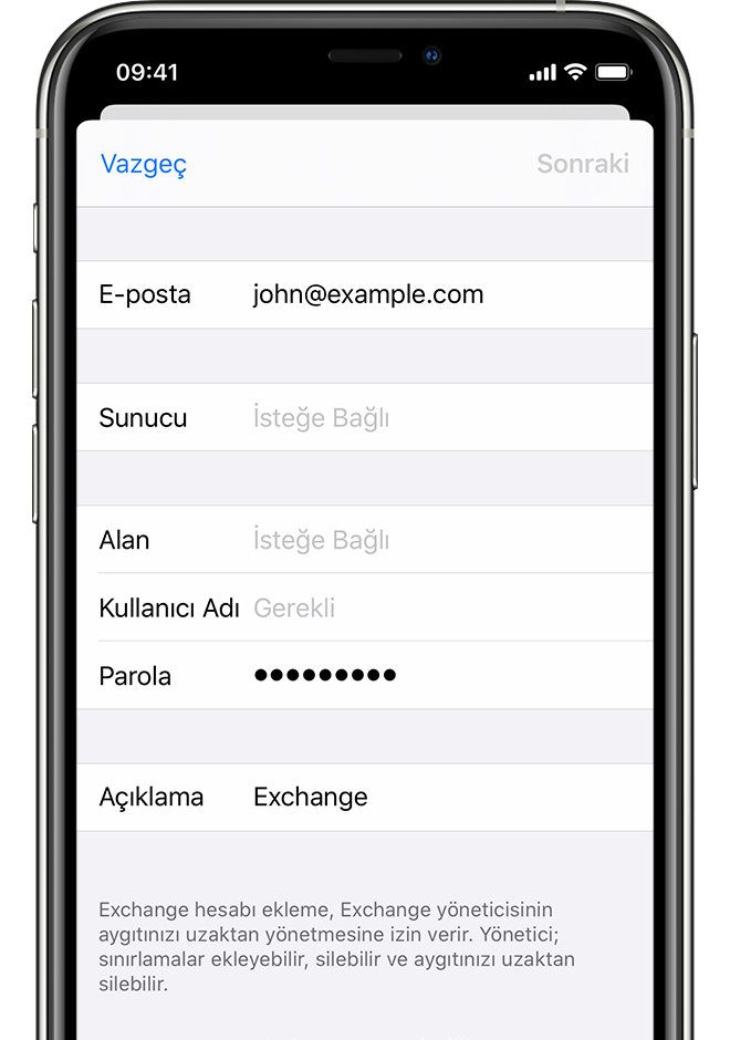 How to configure Apple iOS devices to connect to the mail server