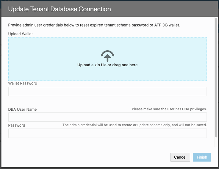 Manage Administrator and TDE Wallet Passwords