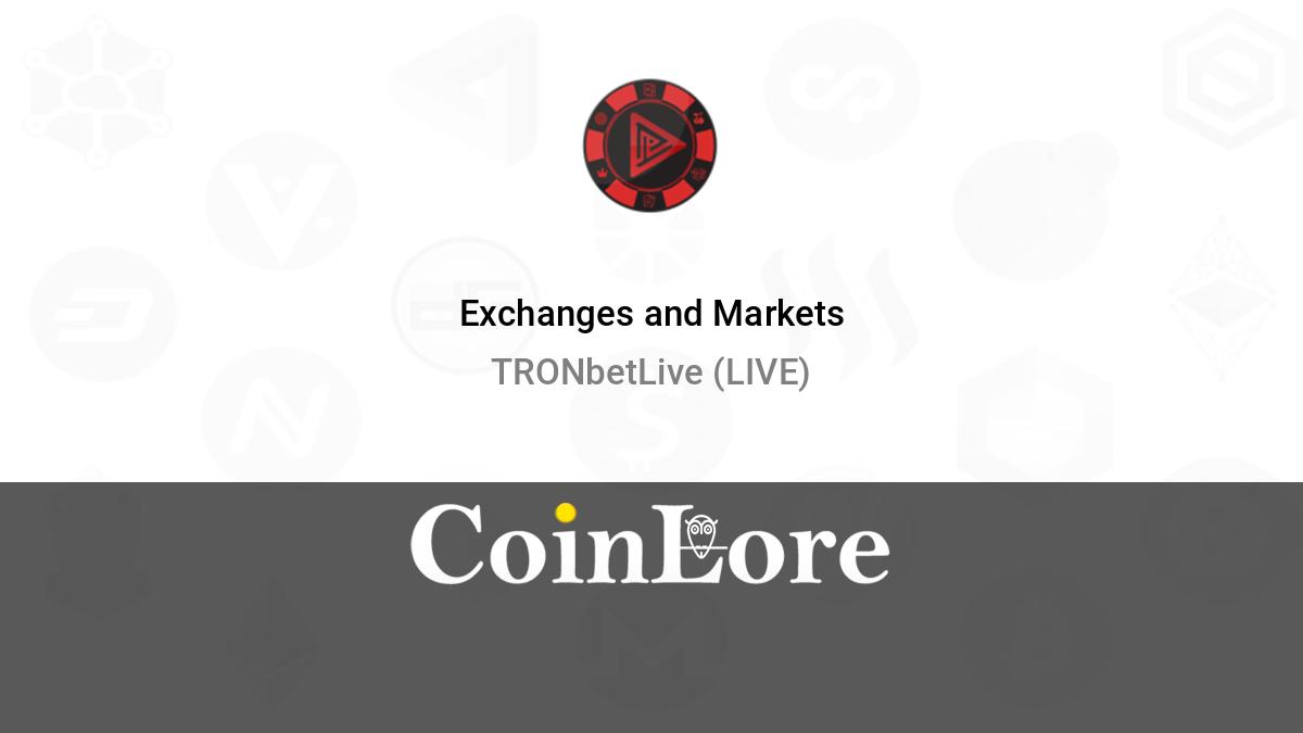 TRONbetLive price today, LIVE to USD live price, marketcap and chart | CoinMarketCap