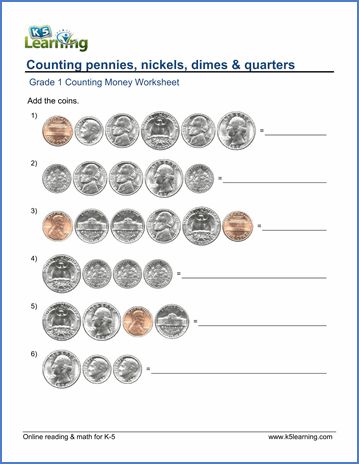 Free Canadian money worksheets - counting coins and bills