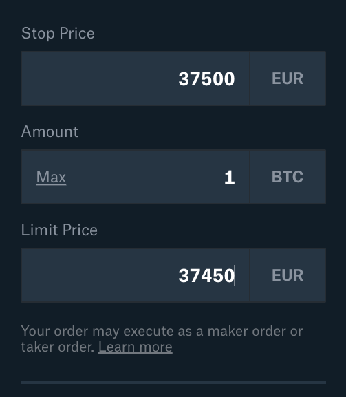 Coinbase Pro Trailing Stop Order