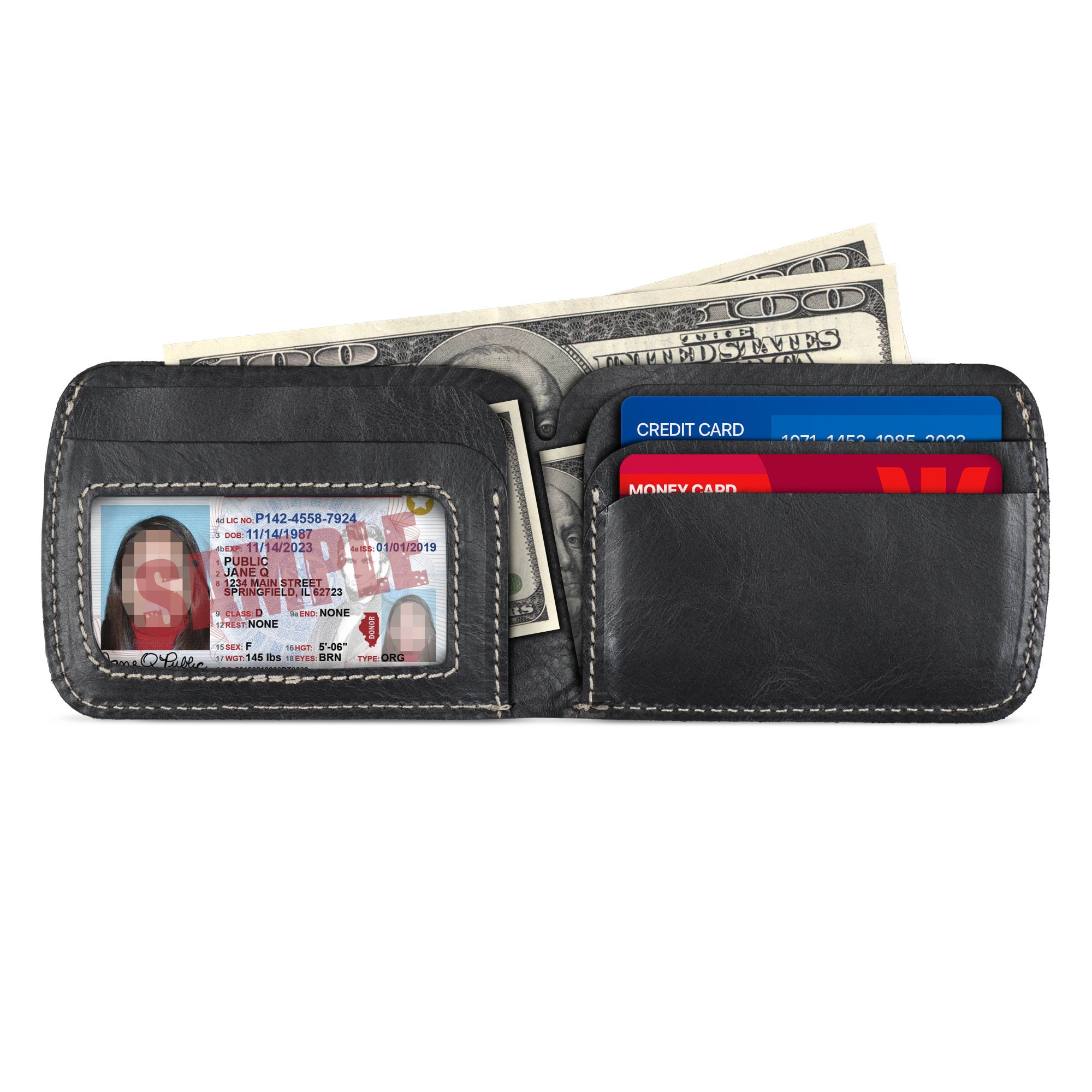 Leather Wallets for Mens and Women with ID & Card Holders