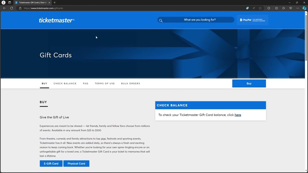 Gift Card Terms of Use – Ticketmaster Help