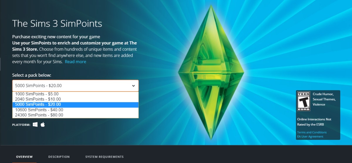 The Sims 3 Store: Simpoint/World Purchases To Process Through Origin Going Forward | SimsVIP