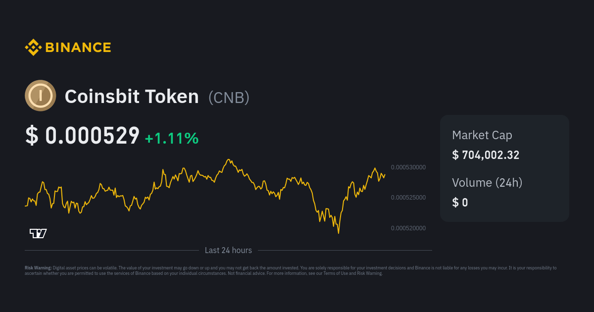 Coinsbit Token Price Today (USD) | CNB Price, Charts & News | coinmag.fun