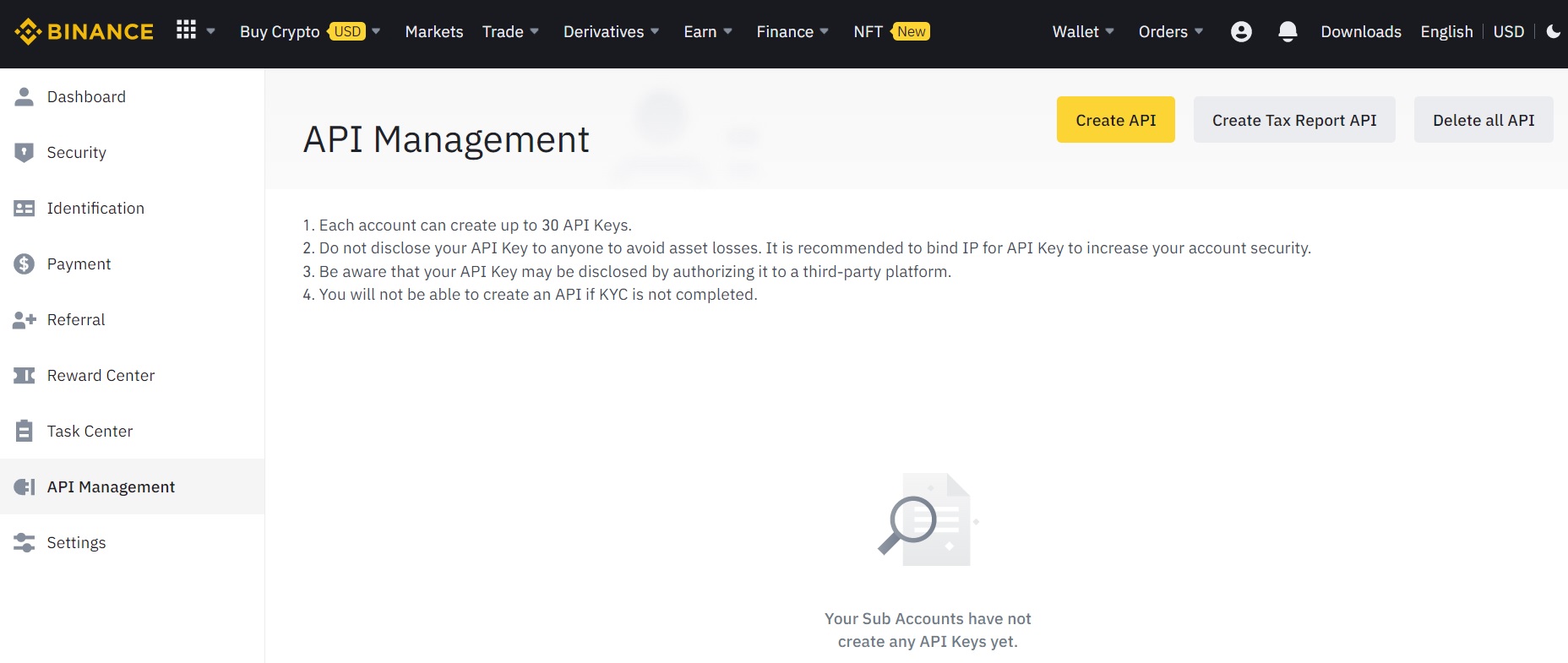 Binance US: how to create API keys | 3Commas Help Center