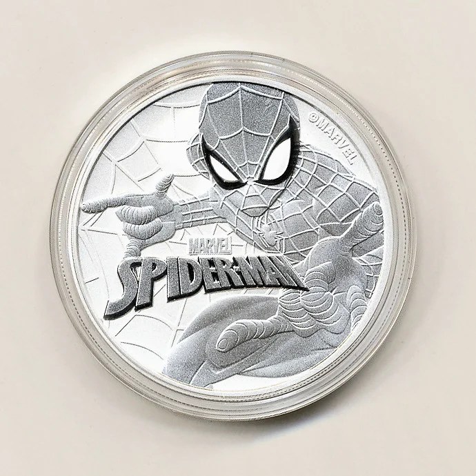 SPIDERMAN Marvel 1 Oz Silver Coin 1$ Tuvalu 