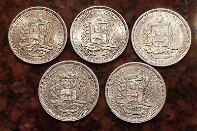 Coin Value: Venezuela 1/2, 1, 2, and 5 Bolivares to 