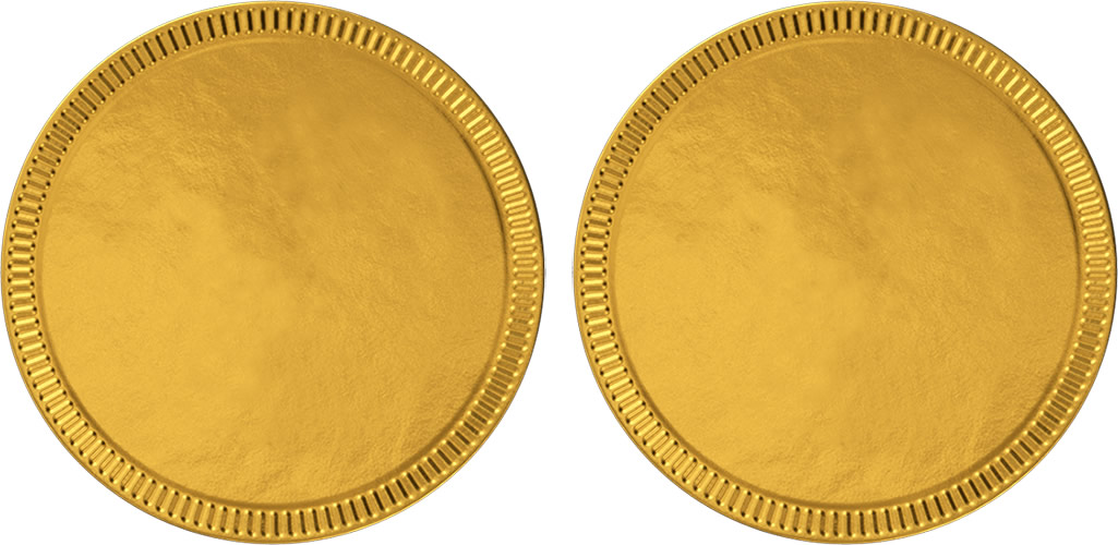 Madelaine Chocolate Blank Large Gold Coins - 20 Lb Bag