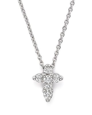 Roberto Coin Tiny Diamond Cross Necklace | Fink's Jewelers