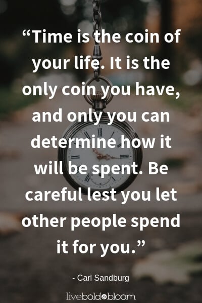 Carl Sandburg on Spending Time, Coin of LifeMoney Quotes Daily