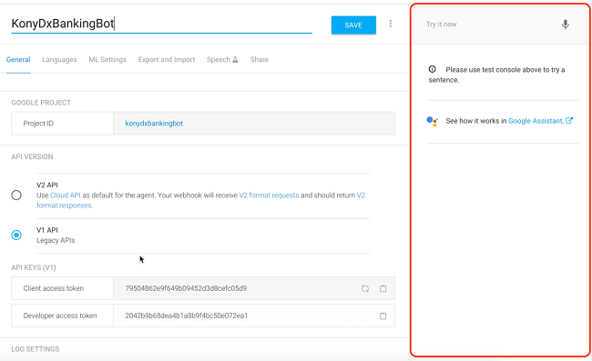 Set up the Chatbot - Dialogflow