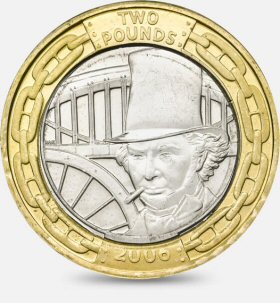 2 pounds - Brunel - Paddington station, United Kingdom - Coin value - coinmag.fun