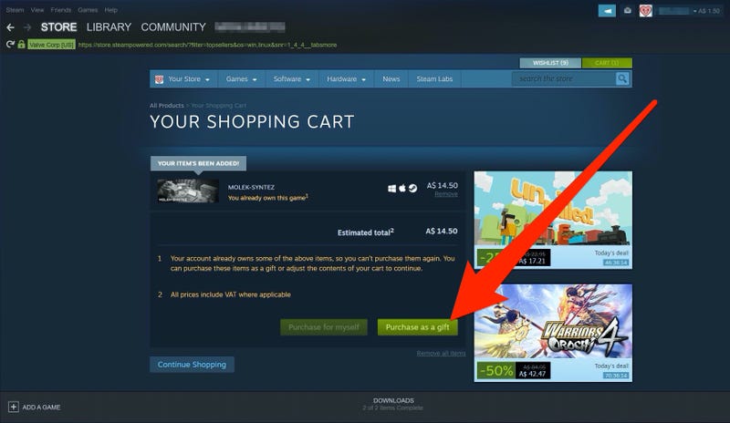 How To Gift a Steam Game