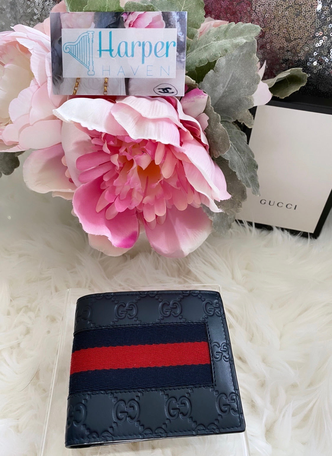 GUCCI WALLET FLOWER COLLECTION SHORT GG MONOGRAM FLOWER BLUE - bagnifiquethailand