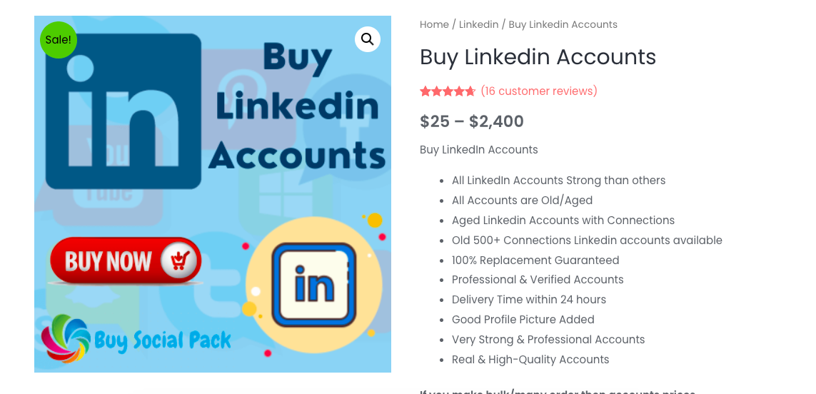 Buy Linkedin Accounts - PVA, Aged & Bulk (Instant Delivery)