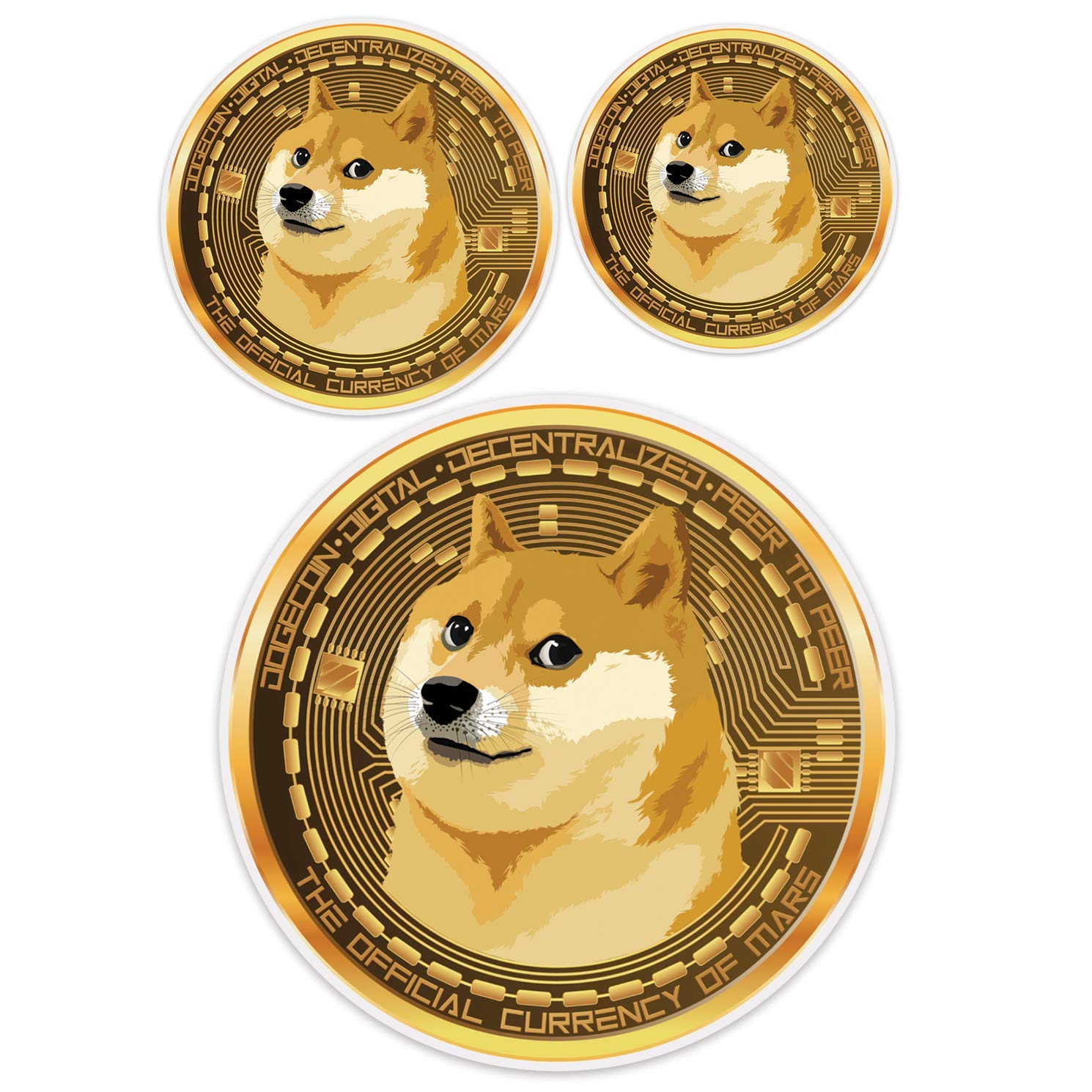 Doge Coin Crypto Kiss-Cut Sticker – Dryp Factory