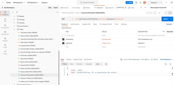 Invalid API-key for binance - 🙋 Help - Postman Community