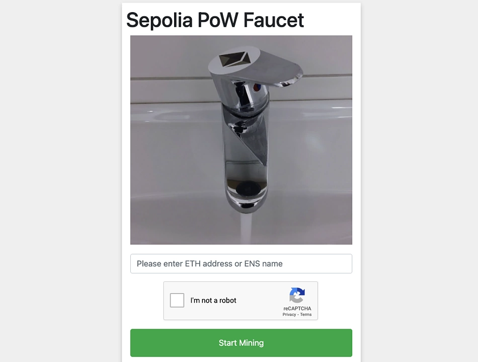 Ethereum Sepolia Faucet