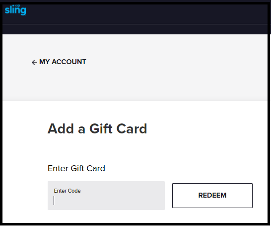 Sign Up With a Gift Card | Sling TV help