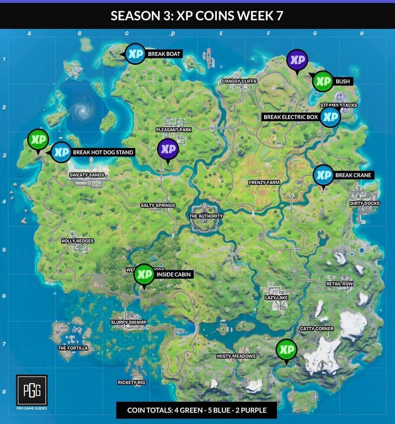 Fortnite Chapter 2 Season 4 Week 5 XP Coins Locations Guide - Video Games Blogger