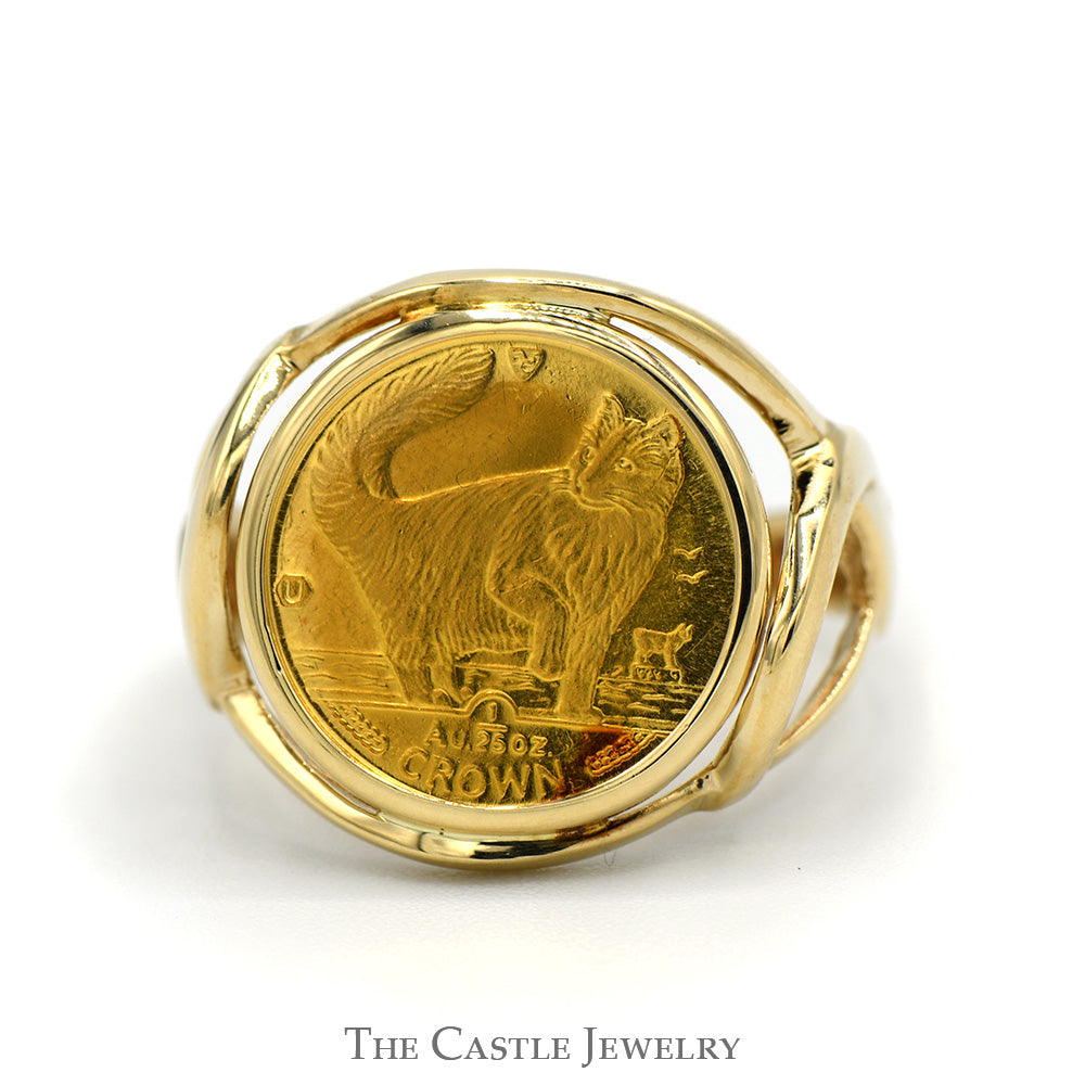 The Vault | 24K Pure Gold Spinning Coin (au) Lucky Gold Cat Key C – LVNA By Drake Dustin