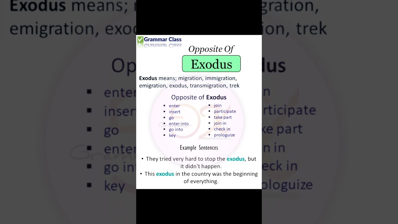 exodus meaning in Hindi हिन्दी #KHANDBAHALE