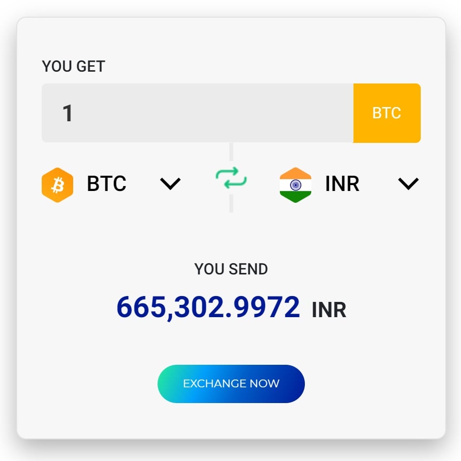 Convert Bitcoins to Indian Rupees | BTC To INR Exchange Rate