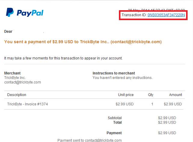 Transaction ID Format