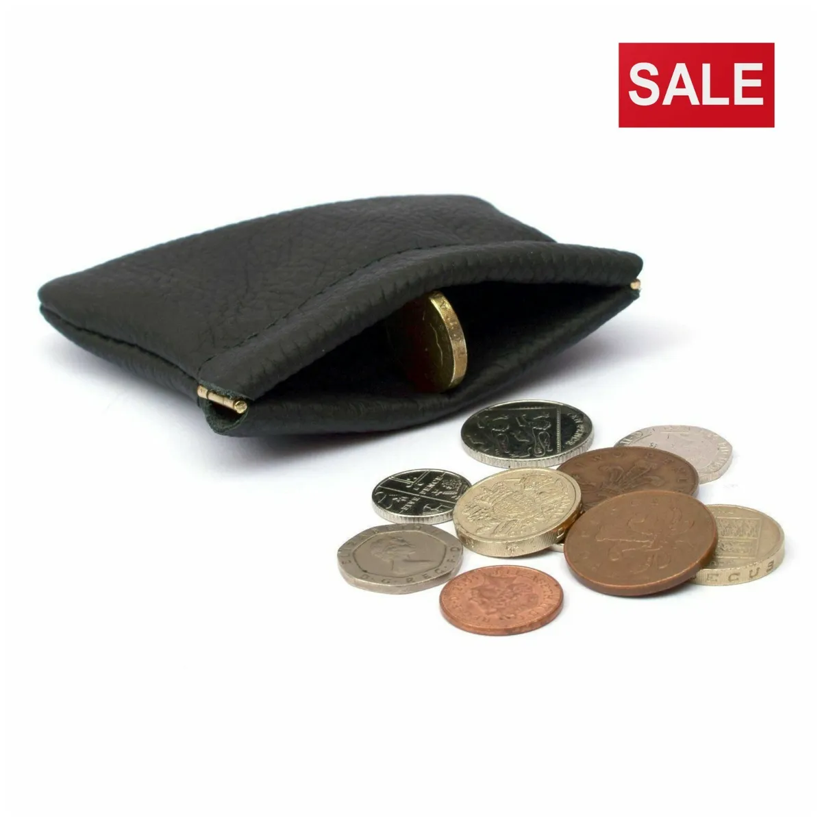 Leather Coin Purse | Black Gold