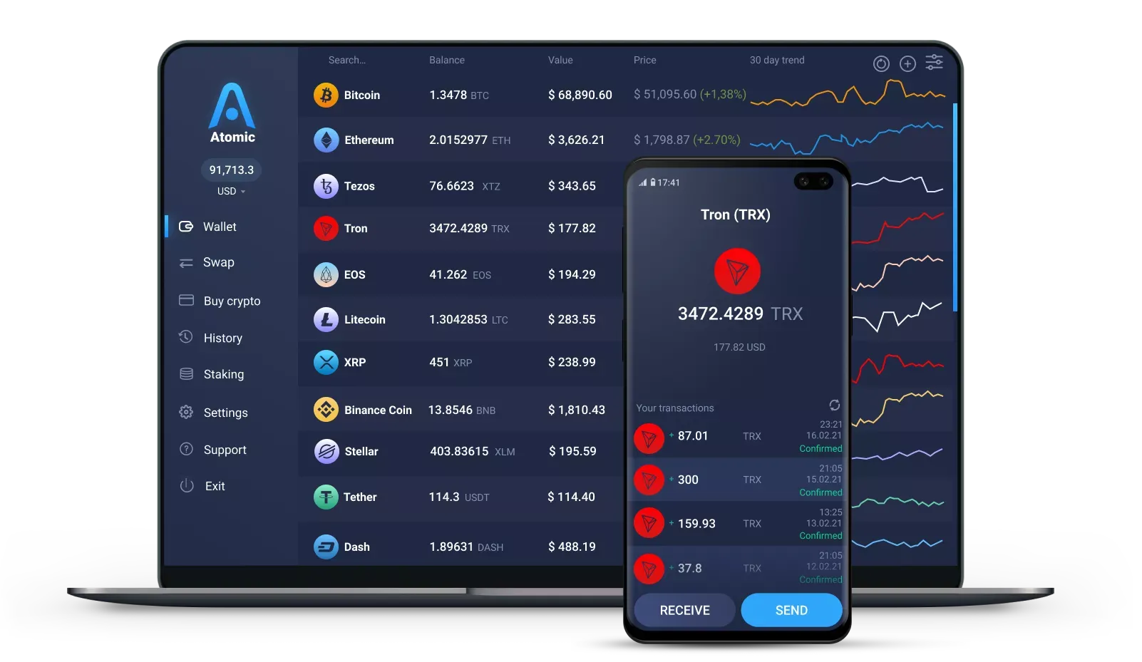 TRON (TRX) Wallet, App for iOS and Android