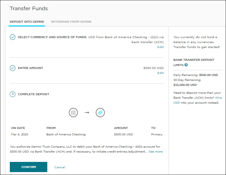 How To Send BTC From Gemini To Another Wallet?