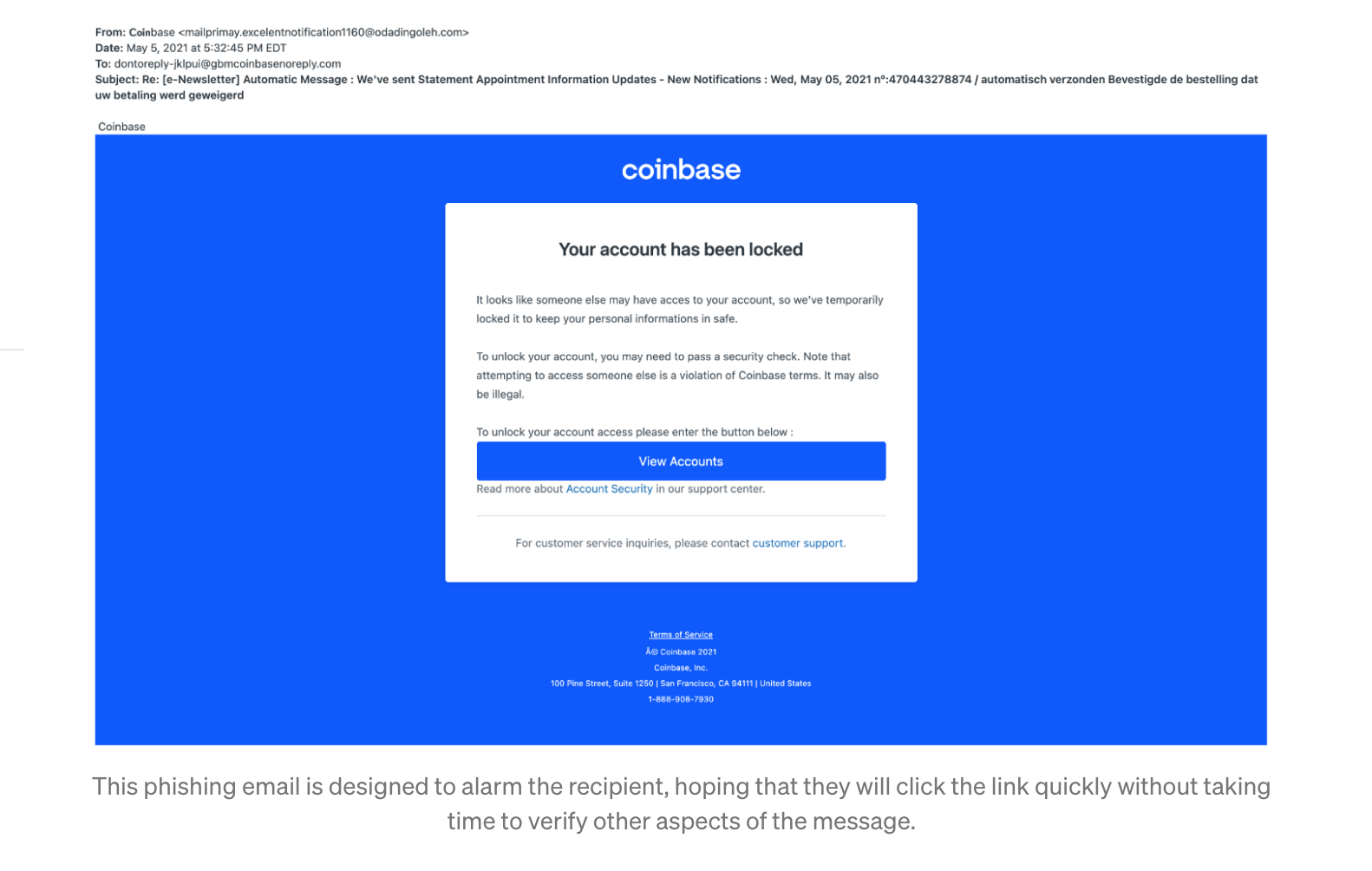Latest Coinbase Phishing Scam is a Warning to Everyone
