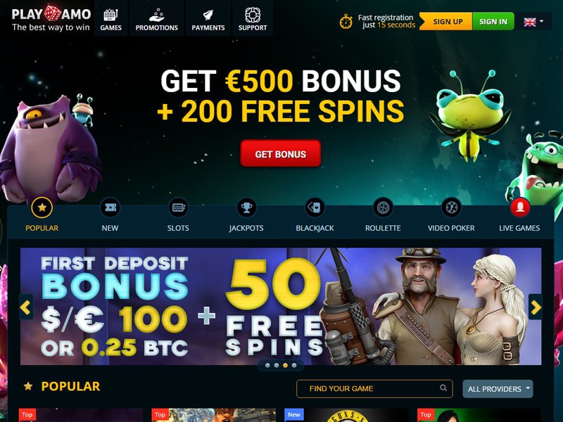 😍 PlayAmo Casino Bonus Codes | Earn Free Spins 😍