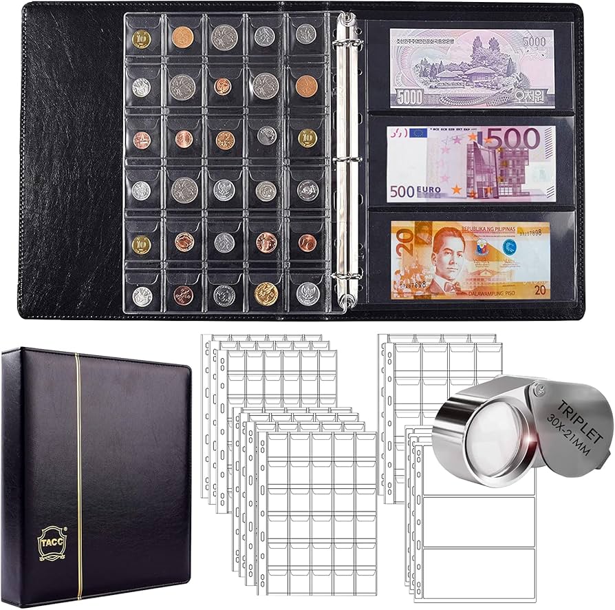 Coin Holder Organizer - Temu | Coin collection album, Coin collecting, Leather binder