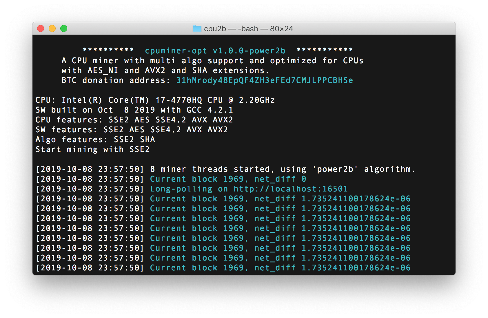 Hashrate CPU table (mining cpu yespower, yespowerr16, yespowersugar) - coinmag.fun