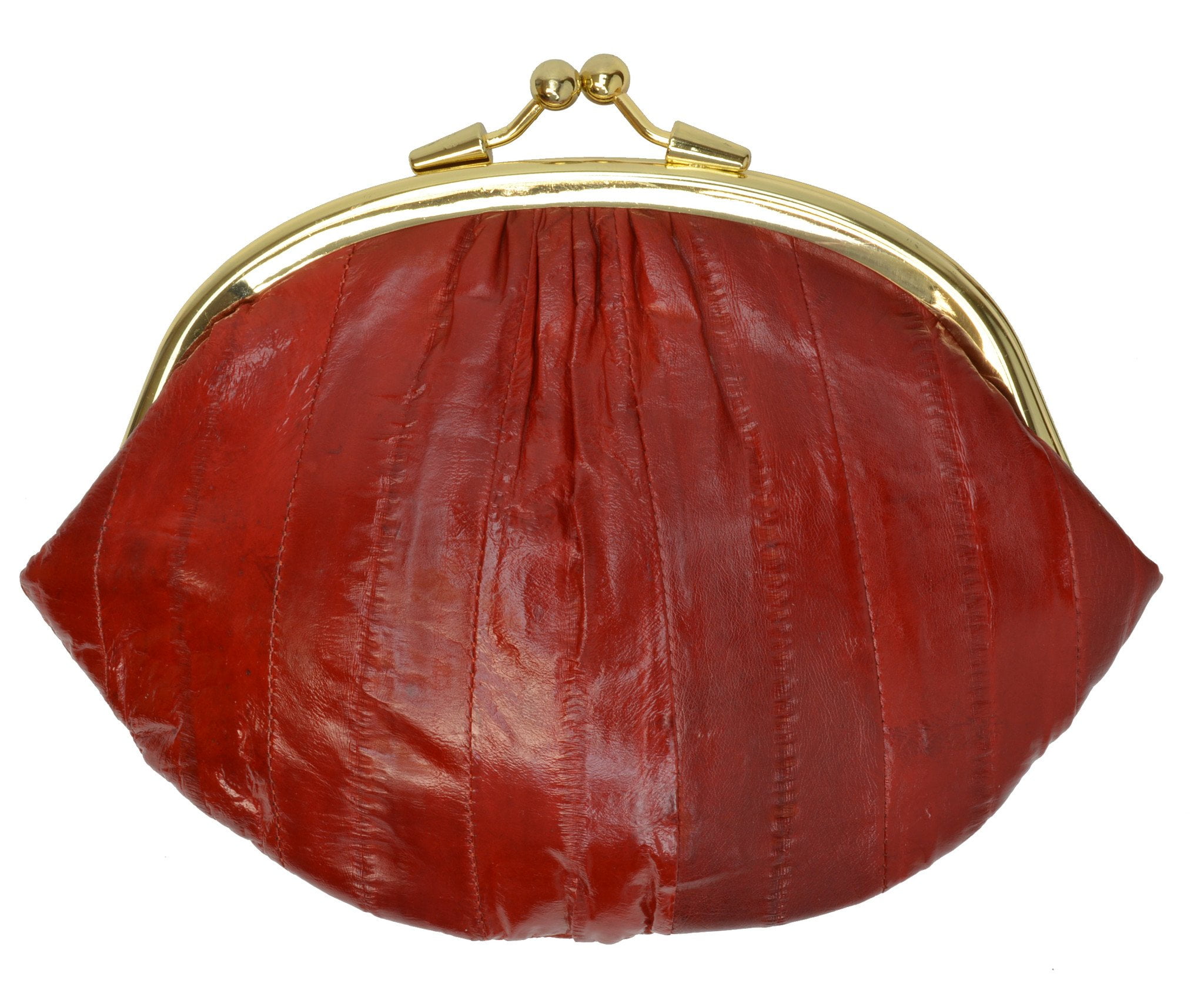 Eel Skin Kiss Lock Change Purse 